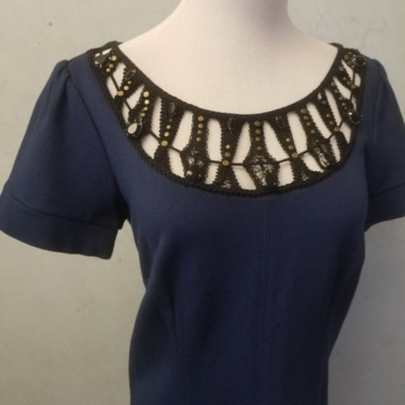 Laundry Shelli Segal beaded embroider dress size 8 (29) - Picture 8 of 8